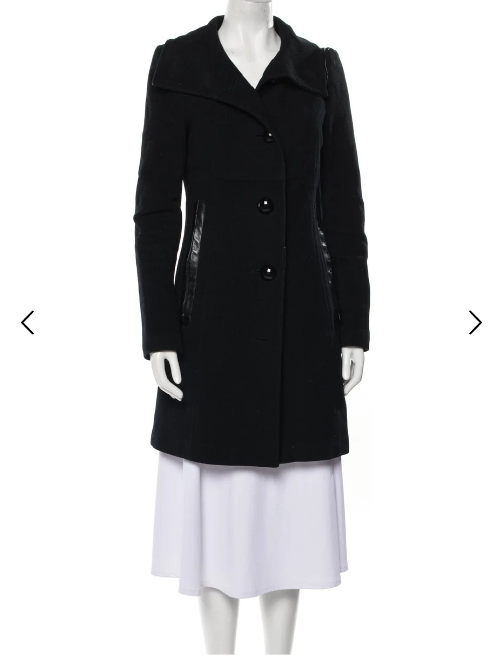 Mackage Black Wool Button Front Coat